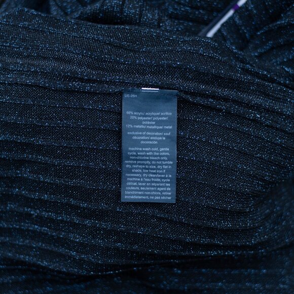 Tommy Hilfiger Womens XXL Blue Metallic V-Neck Pullover Sweater Glam Holyday NWT - Picture 7 of 7